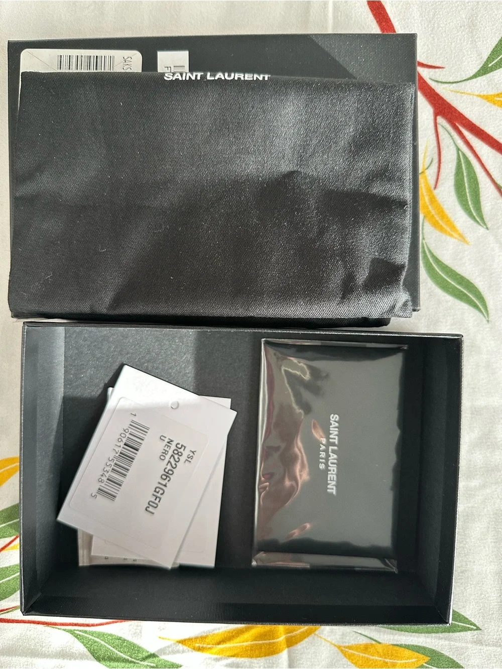 Yves Saint Laurent Black Pebbled Leather Wallet with Gold YSL Emblem - Picture 8 of 8